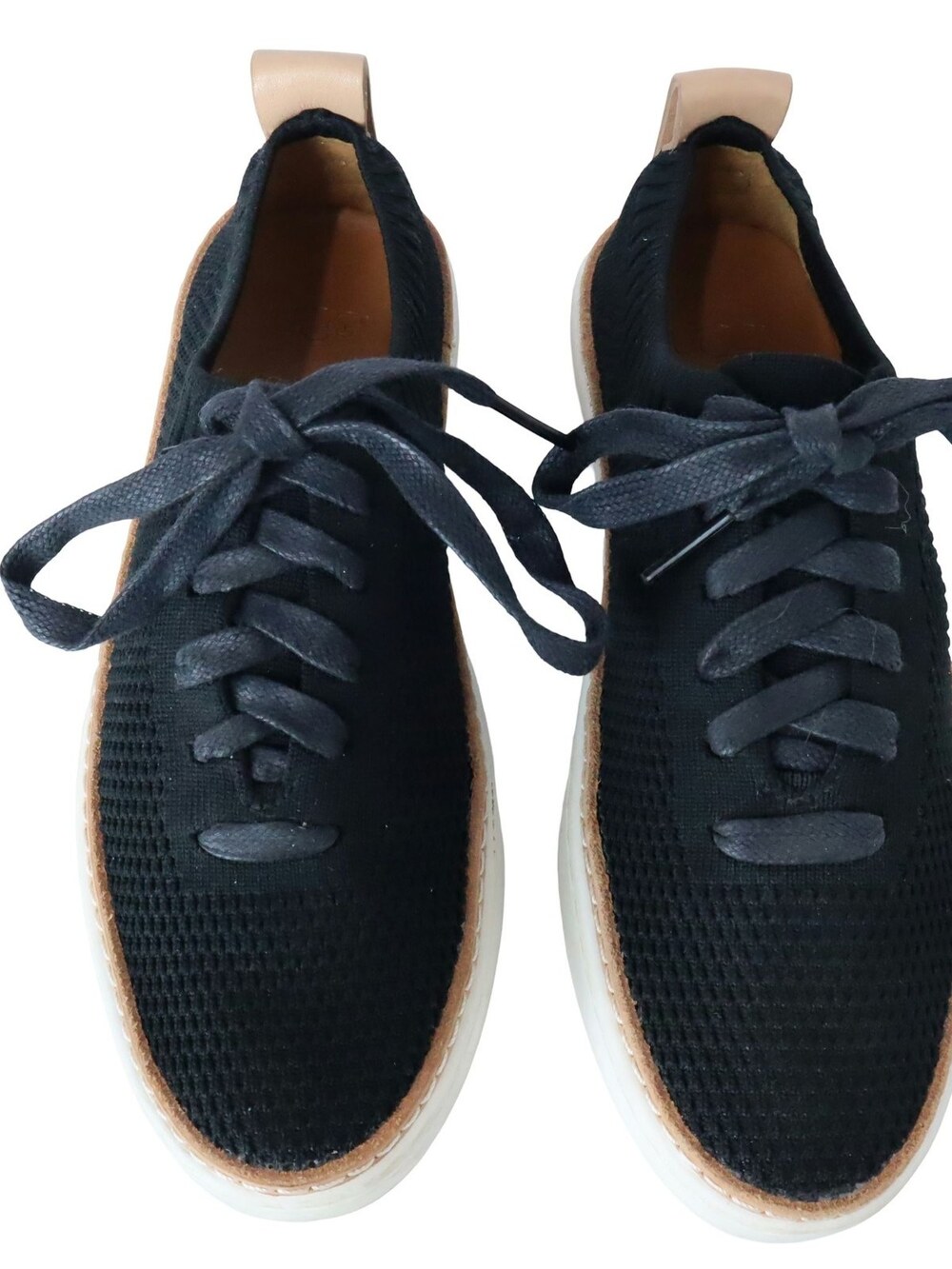 UGG Sidney Trainer Knit Lace Up Low Top Sneaker Black Women's 5.5